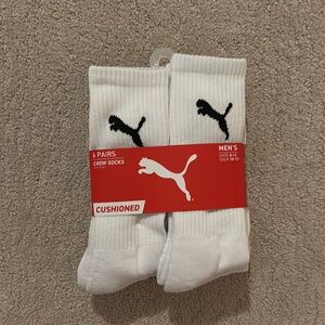 Puma Men's White Crew Socks